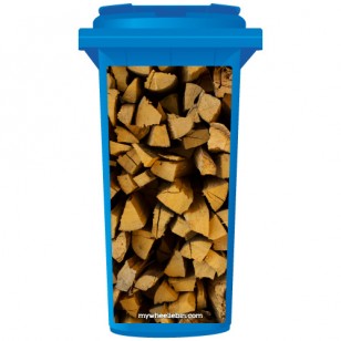 Stack Of Chopped Fire Wood Wheelie Bin Sticker Panel